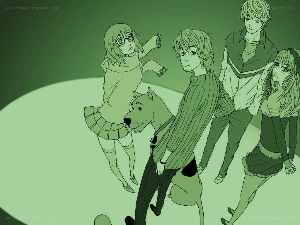 Scooby-Doo gang in green