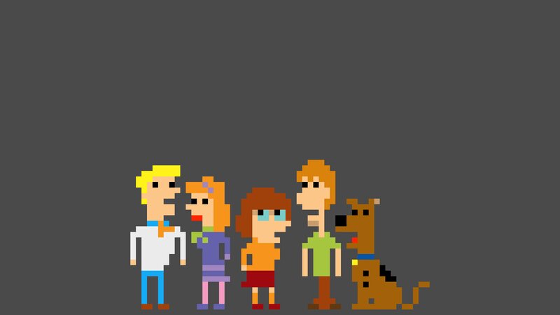Scooby-Doo Gang in Pixel Art