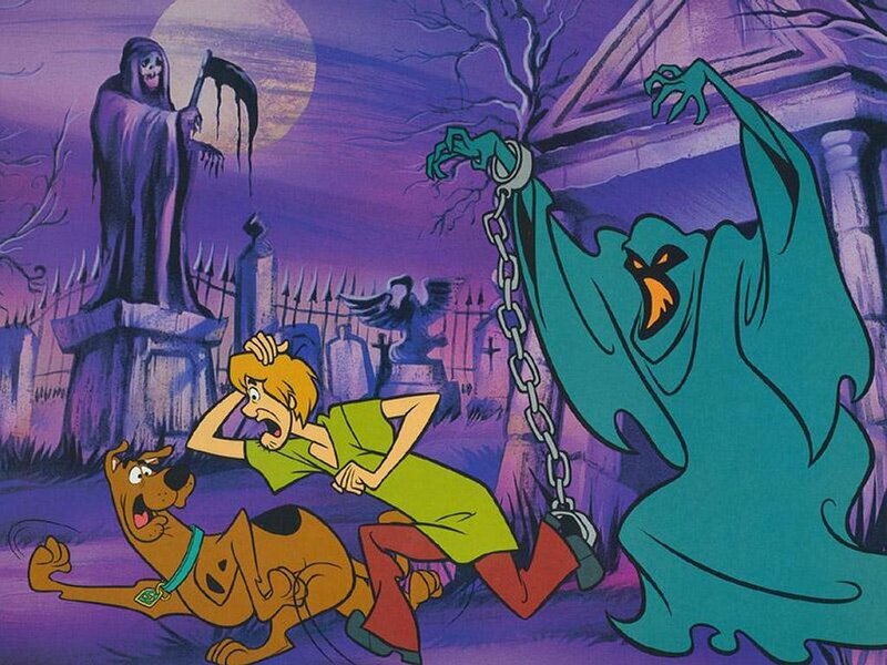 Scooby-Doo in a haunted graveyard