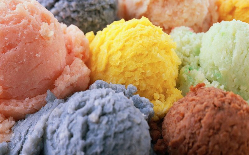 Scoops of Colorful Ice Cream