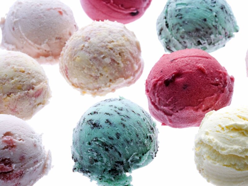 Scoops of Ice Cream — White, Appetizing