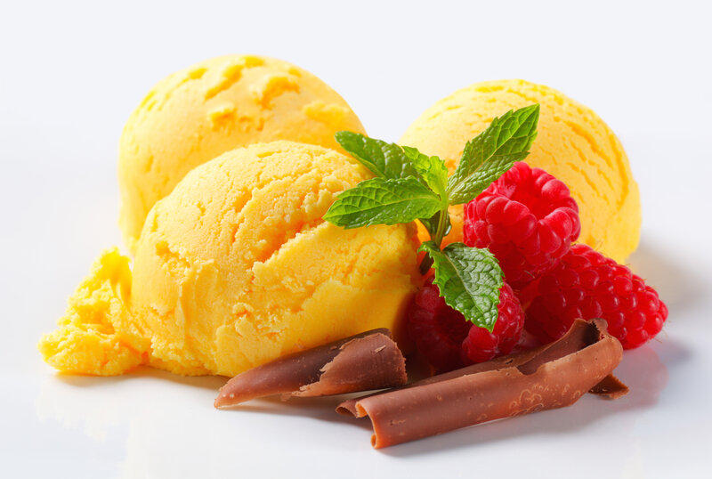 Scoops of Mango Ice Cream