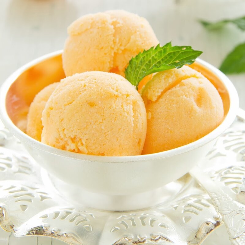 Scoops of Peach Sorbet