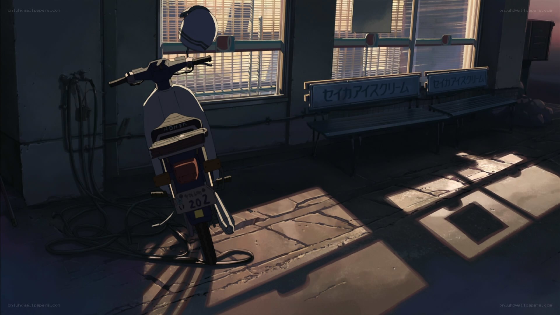 Scooter in a quiet station