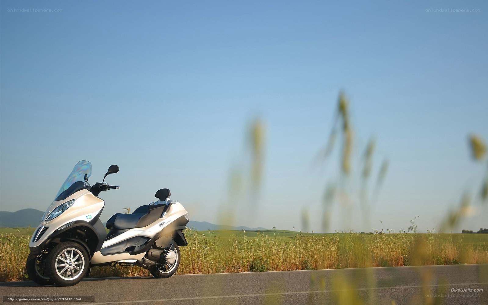 Scooter on a country road