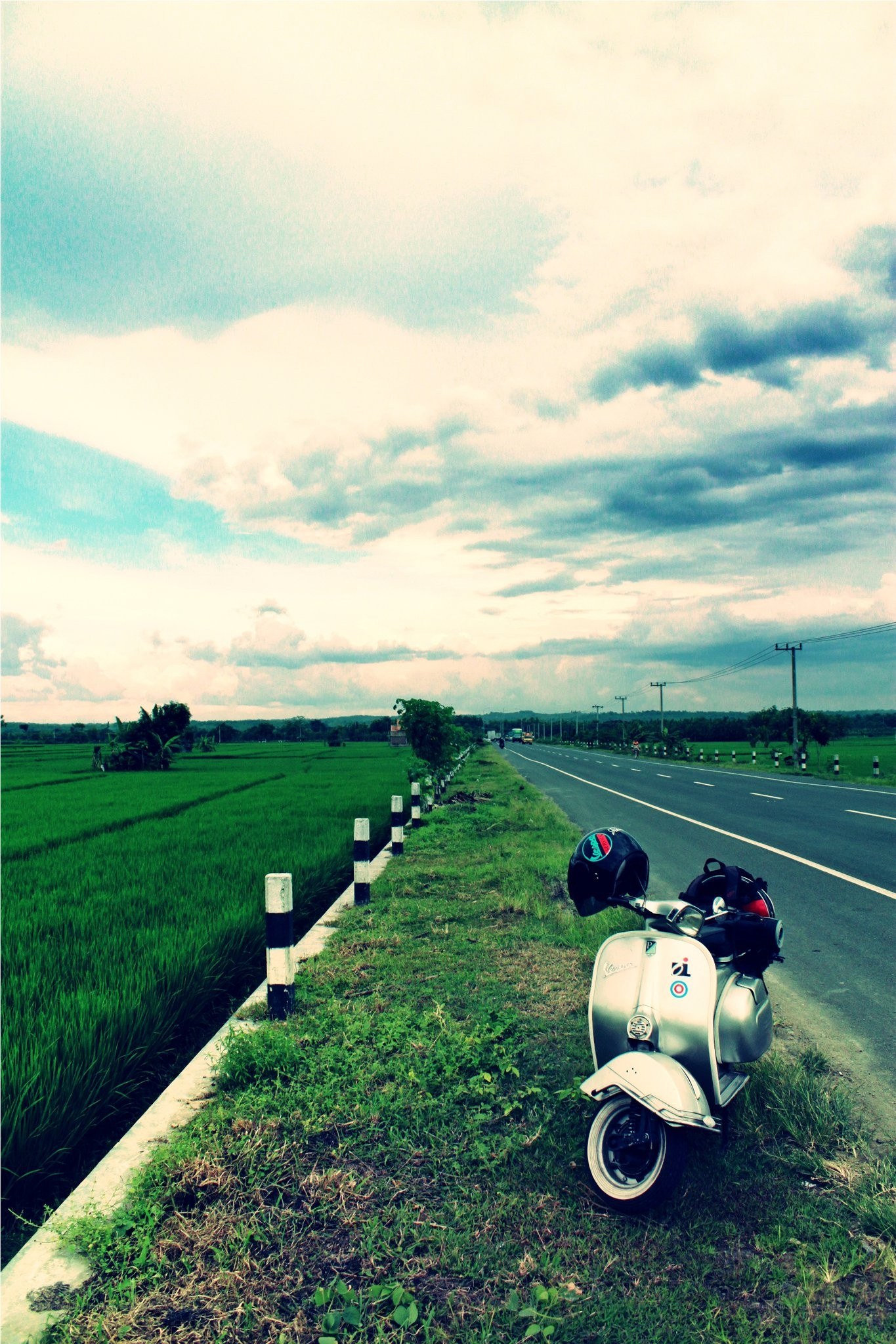 Scooter on a rural road