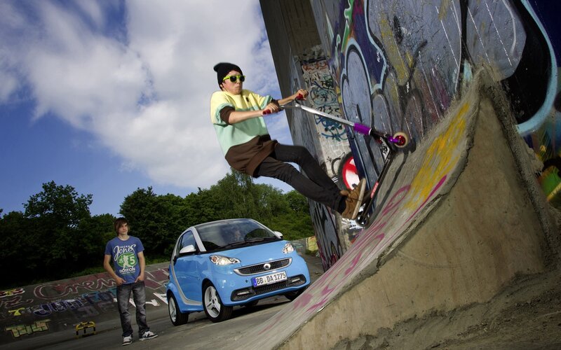 Scooter Rider on Ramp