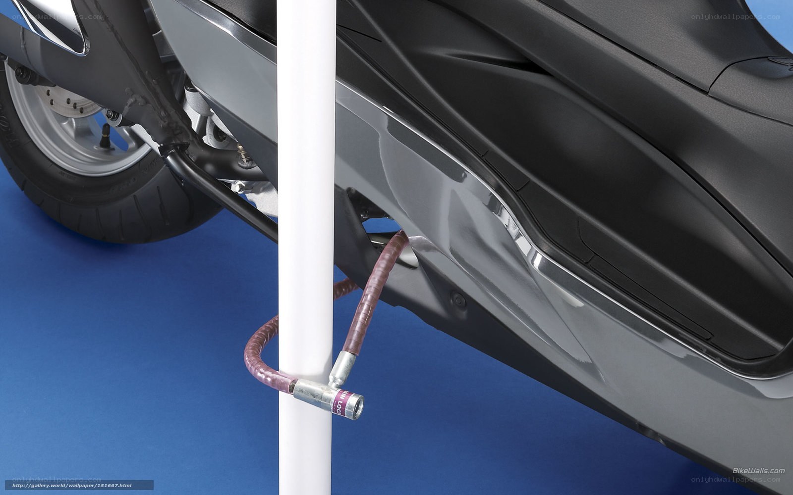 Scooter secured with lock