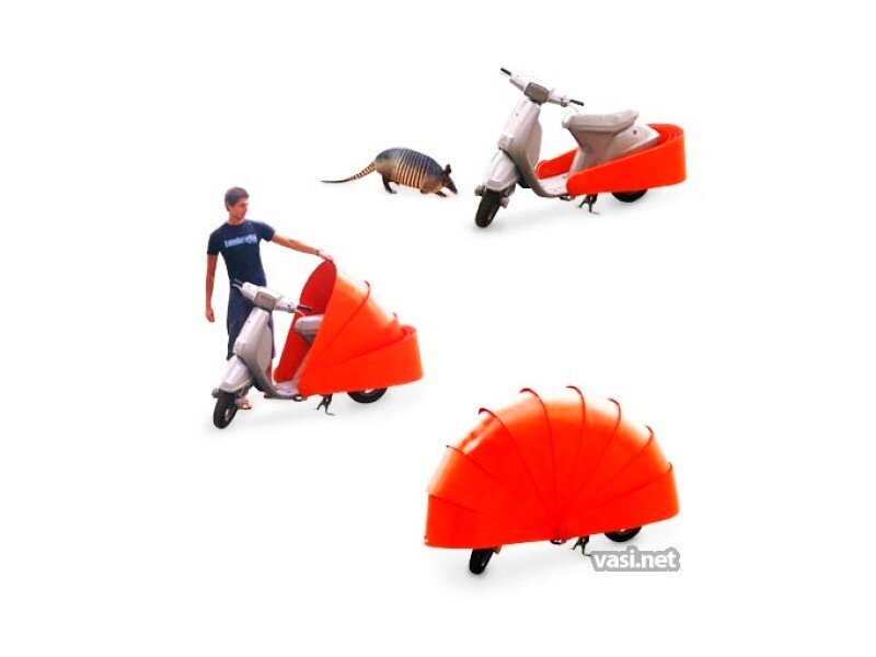 scooter with orange cover