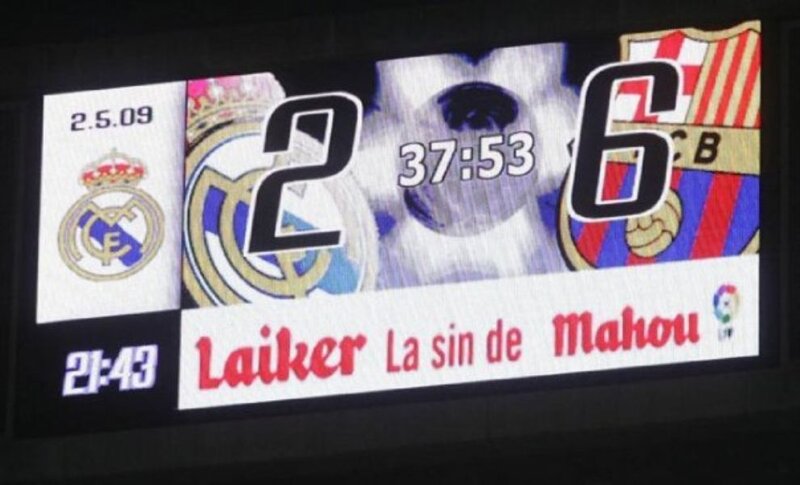 scoreboard for real madrid vs barcelona