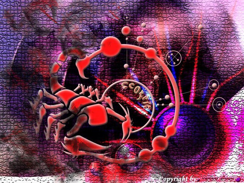 Scorpio Zodiac Symbol — Red