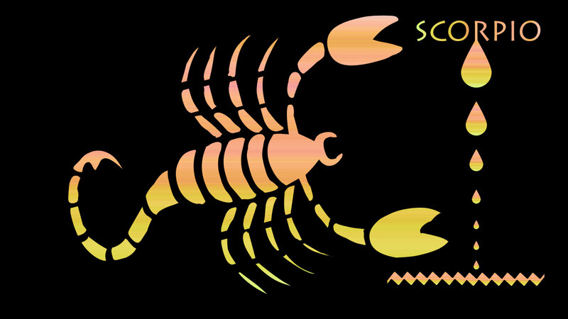 Scorpio Zodiac Symbol — Yellow