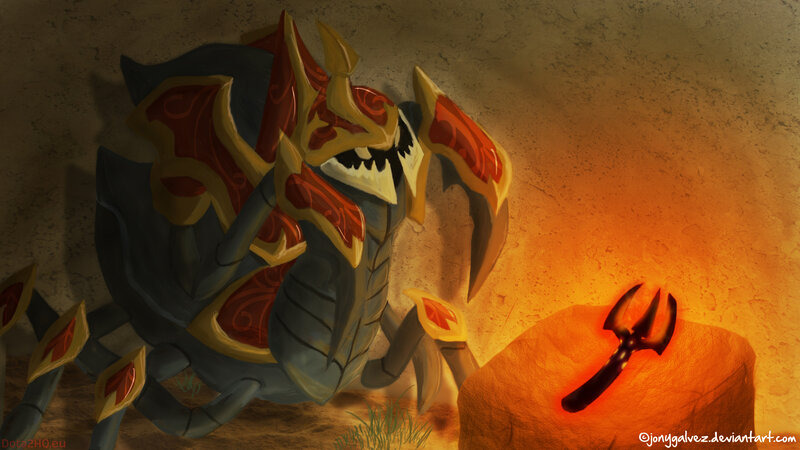 Scorpion creature with trident