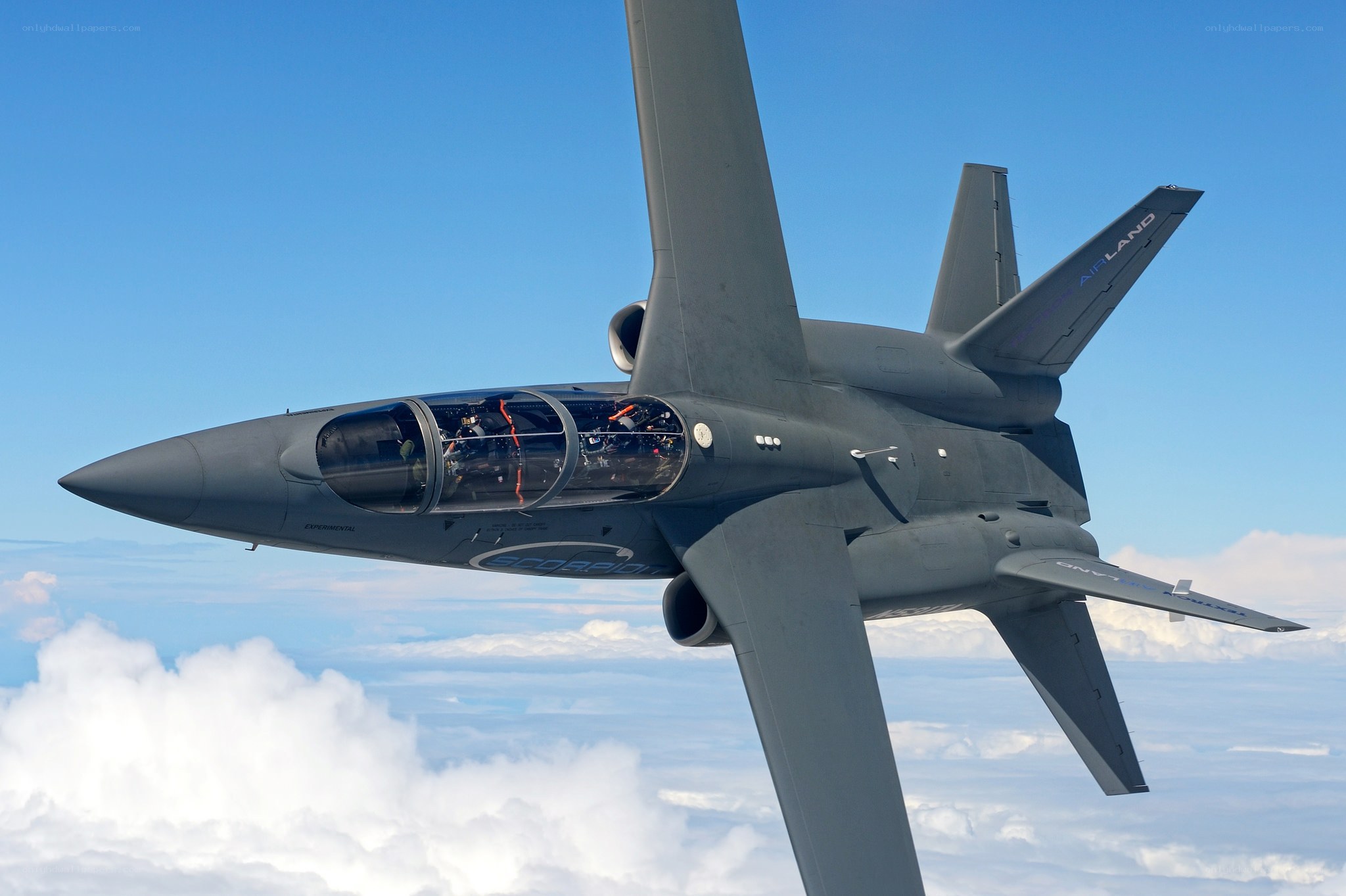 Scorpion experimental jet in flight