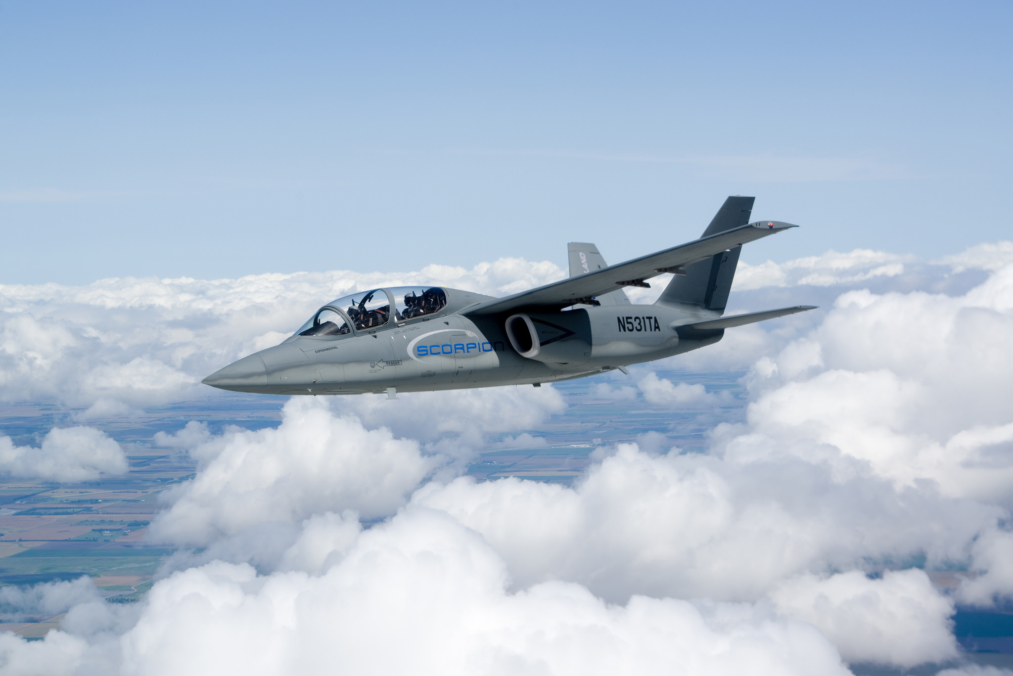 Scorpion jet in flight
