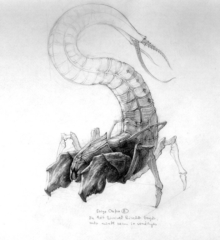 scorpion-like creature sketch
