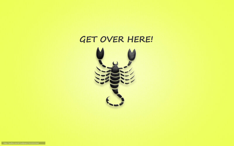Scorpion with bold text