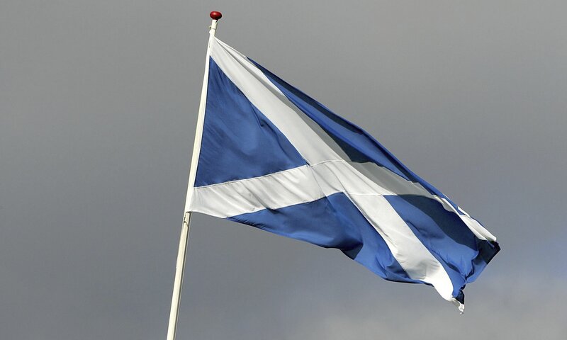 Scottish Flag on Pole