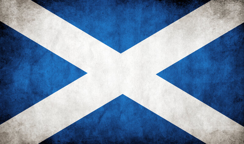 Scottish flag with distressed texture