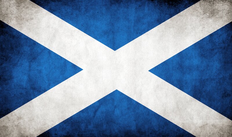 Scottish flag with distressed texture