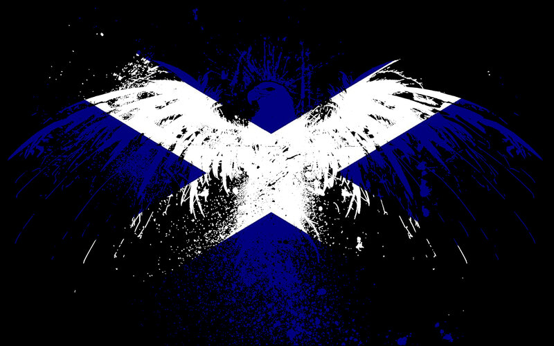 Scottish flag with eagle design