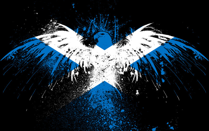 Scottish flag with eagle