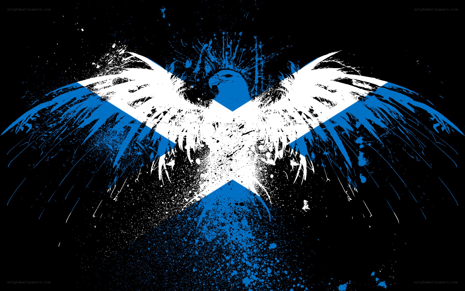 Scottish flag with eagle