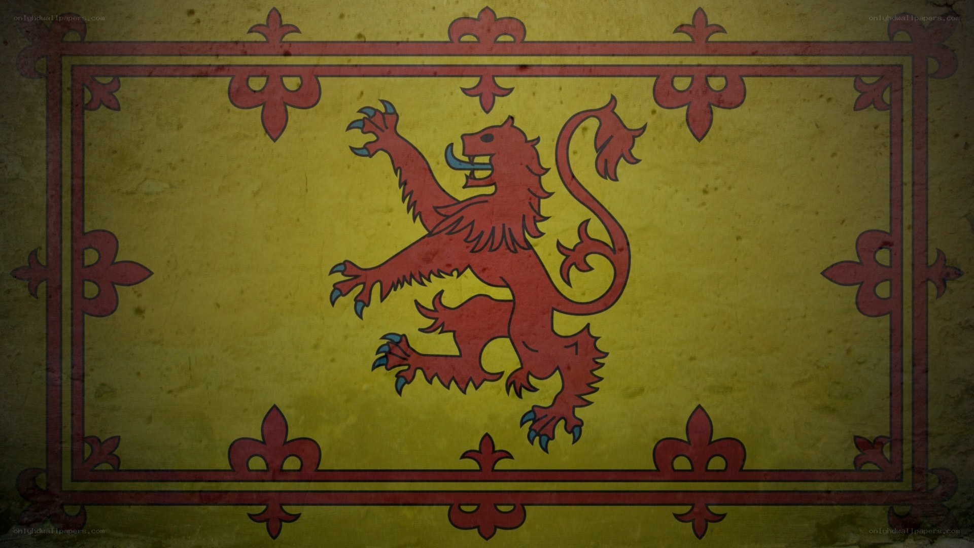Scottish flag with lion rampant