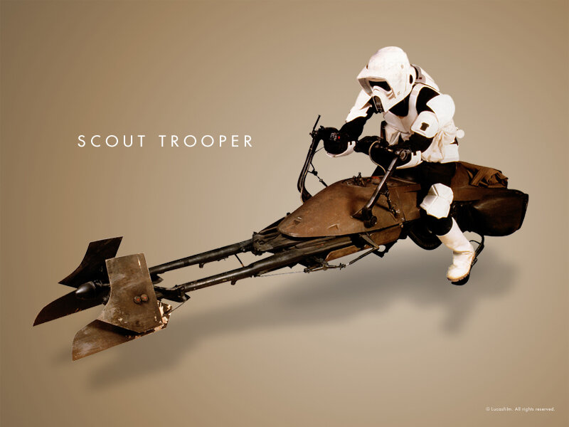 Scout Trooper on Speeder Bike — Brown