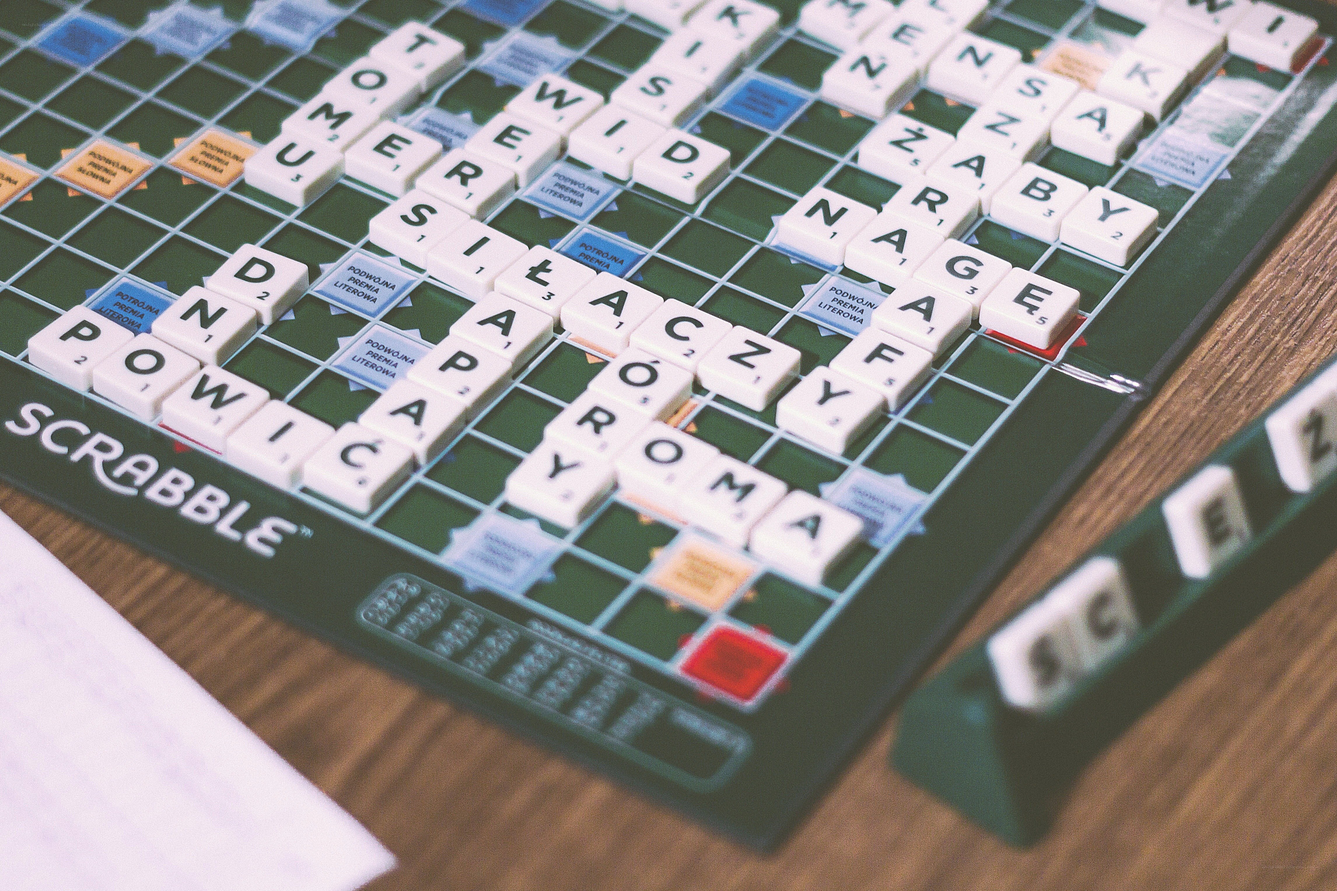 Scrabble game in progress