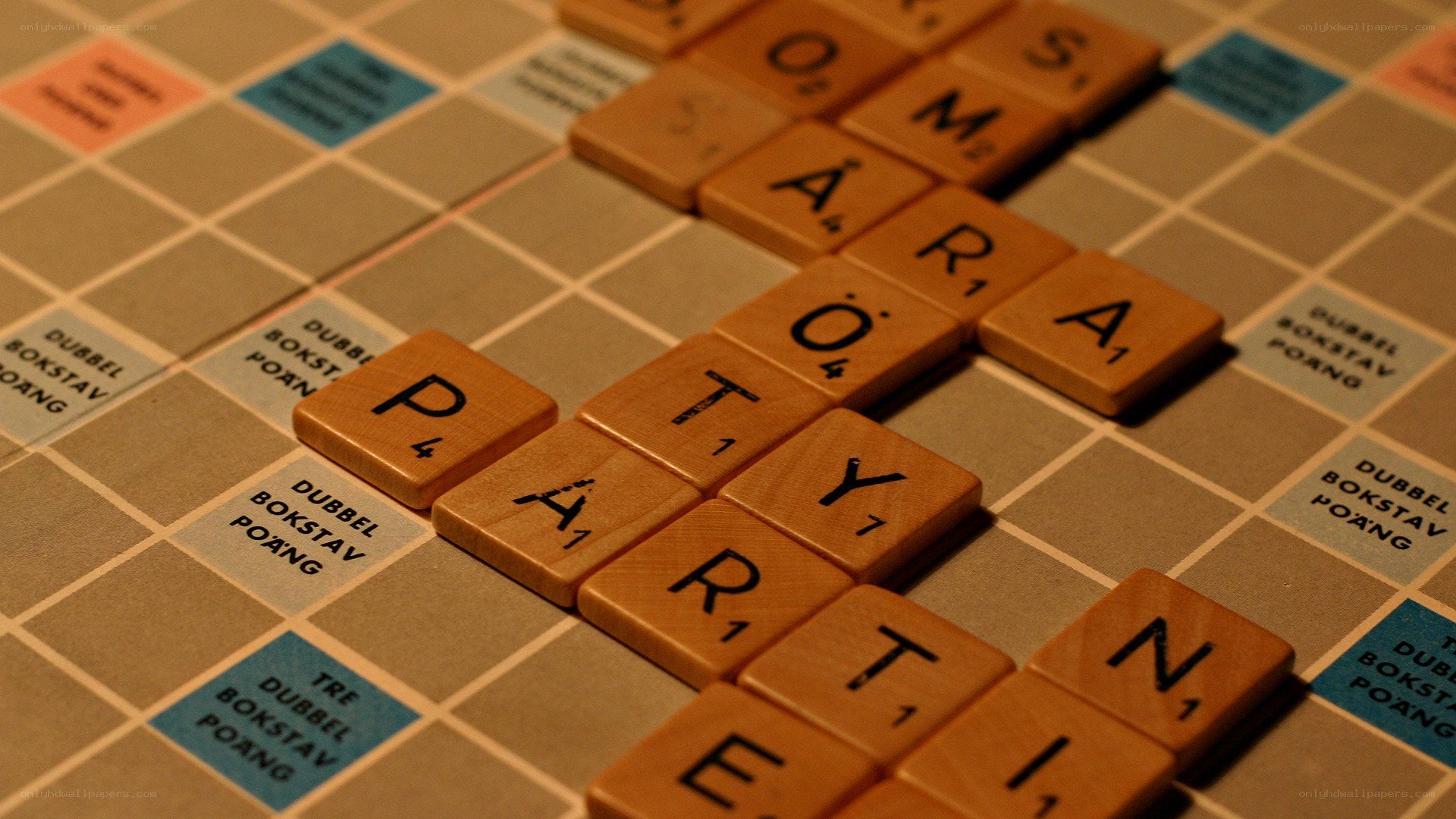 Scrabble game with words in Swedish