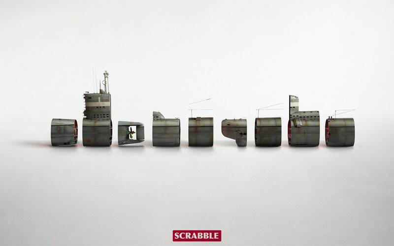 Scrabble model of submarine