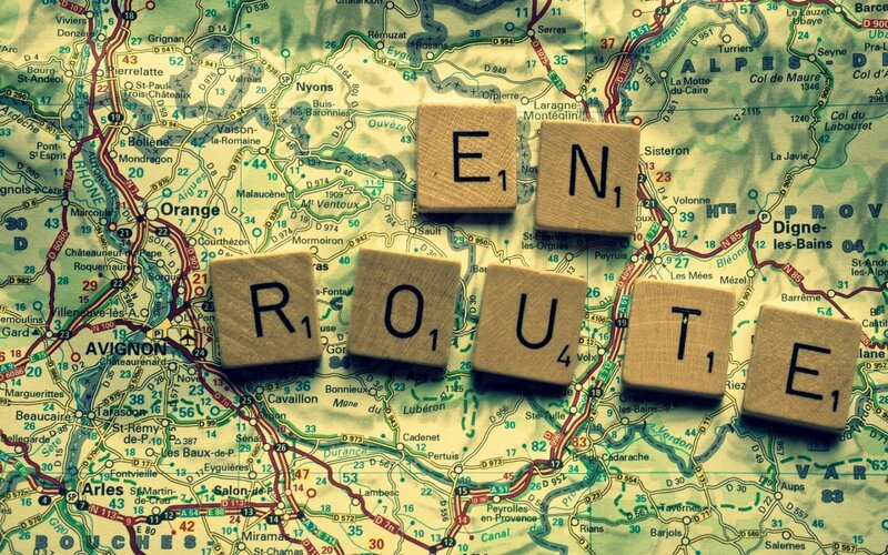 Scrabble Tiles on Map