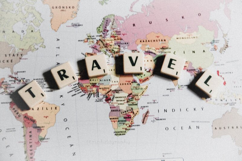 Scrabble Tiles on World Map