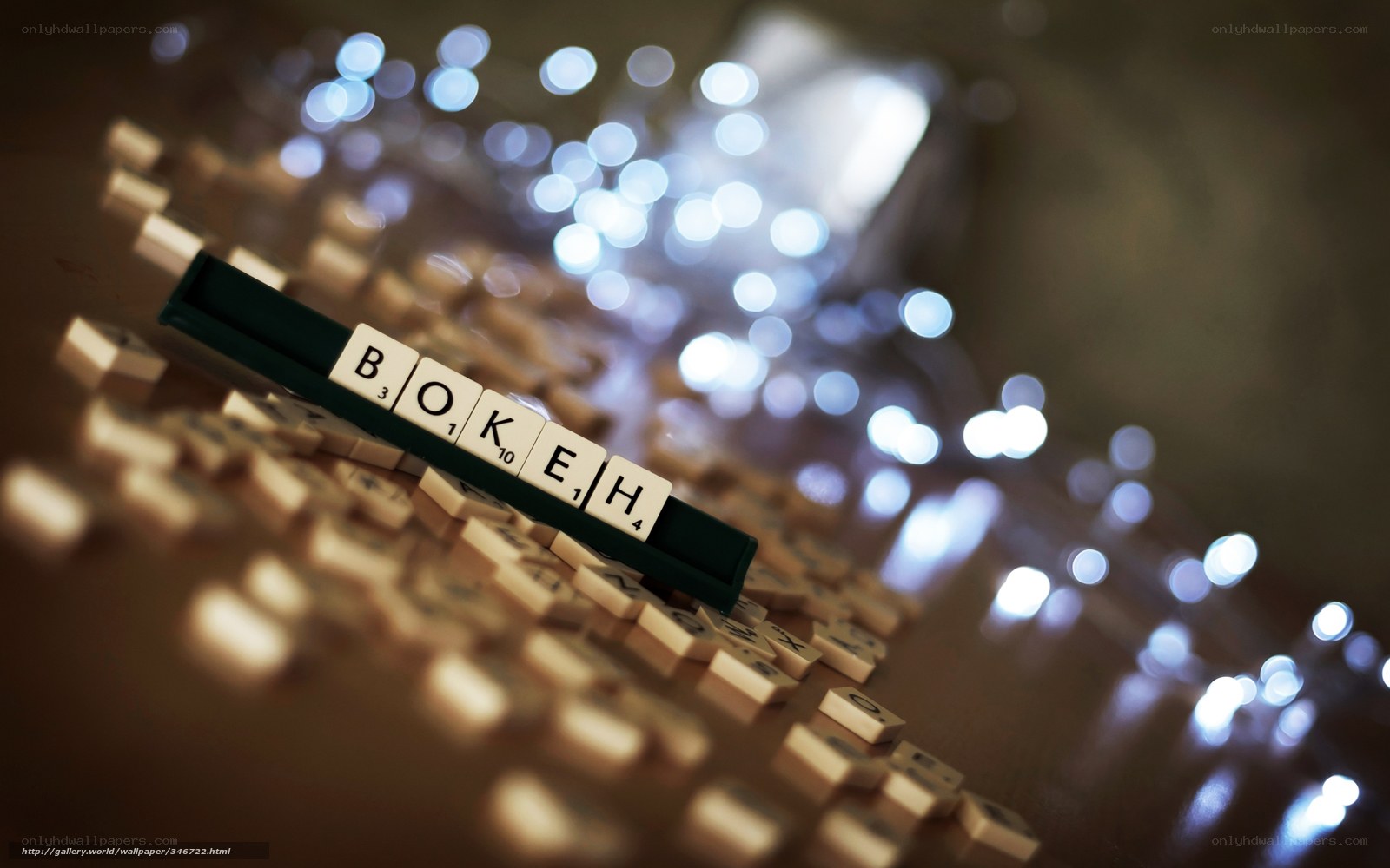 Scrabble tiles spelling BOKERH
