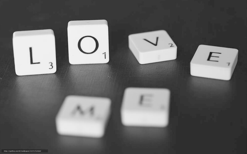 Scrabble Tiles Spelling Love — Black, Neutral