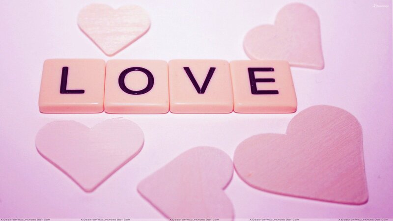Scrabble Tiles Spelling Love — Pink