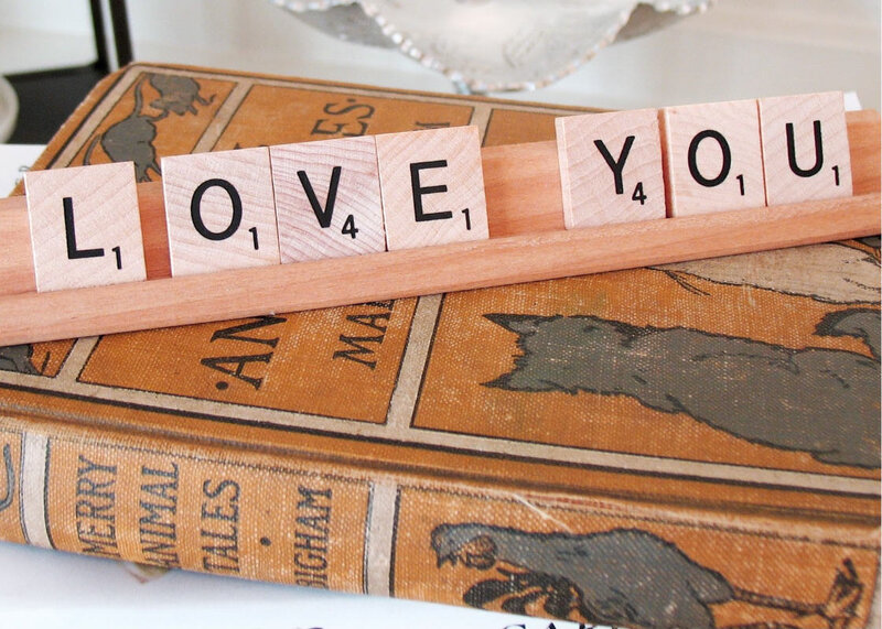 Scrabble Tiles Spelling Love You