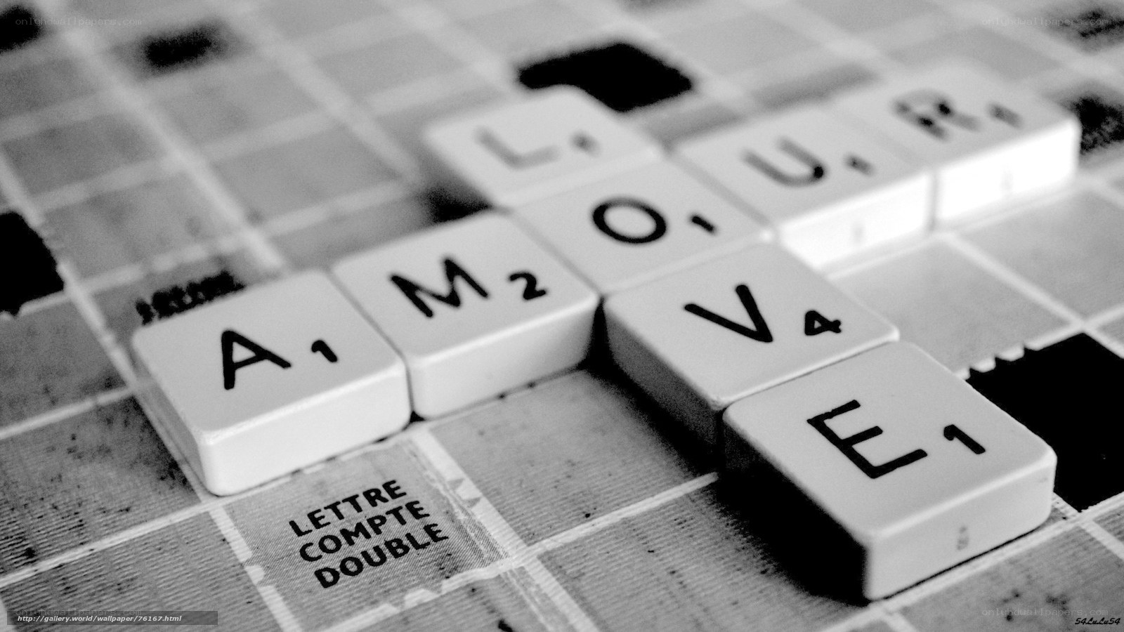 Scrabble tiles spelling love
