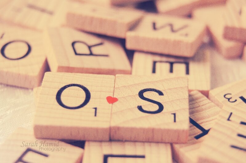 Scrabble Tiles with Heart