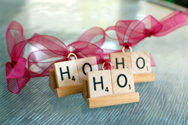 Scrabble Tiles with Ribbon
