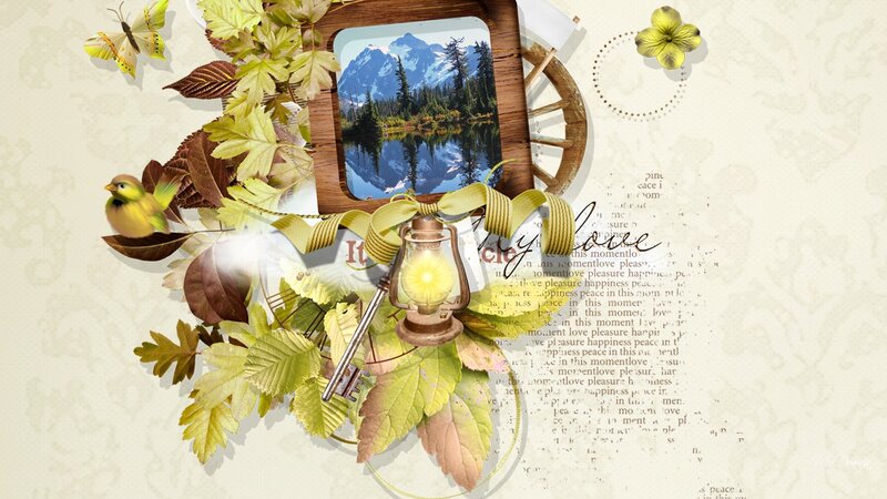 Scrapbook Collage with Mountain Photo