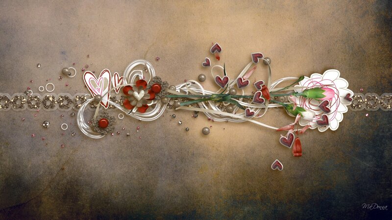 Scrapbook Design with Flowers