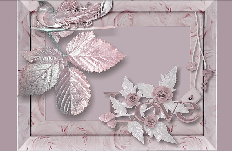 Scrapbook Page with Flowers — Pink