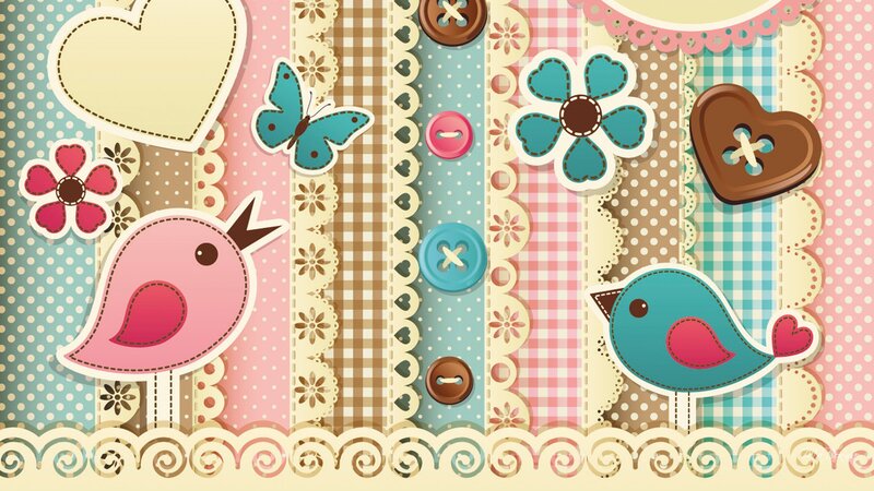 Scrapbook with Birds and Flowers