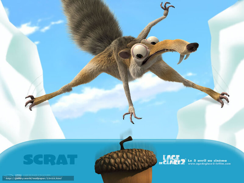 Scrat chasing an acorn