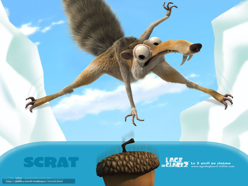 Scrat chasing an acorn