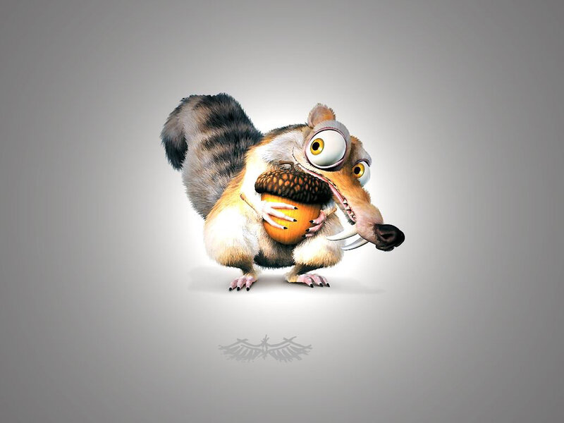 Scrat holding an acorn