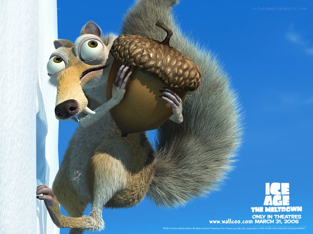 Scrat holding an acorn