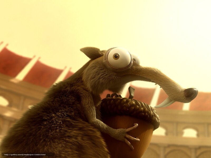 Scrat holding an acorn